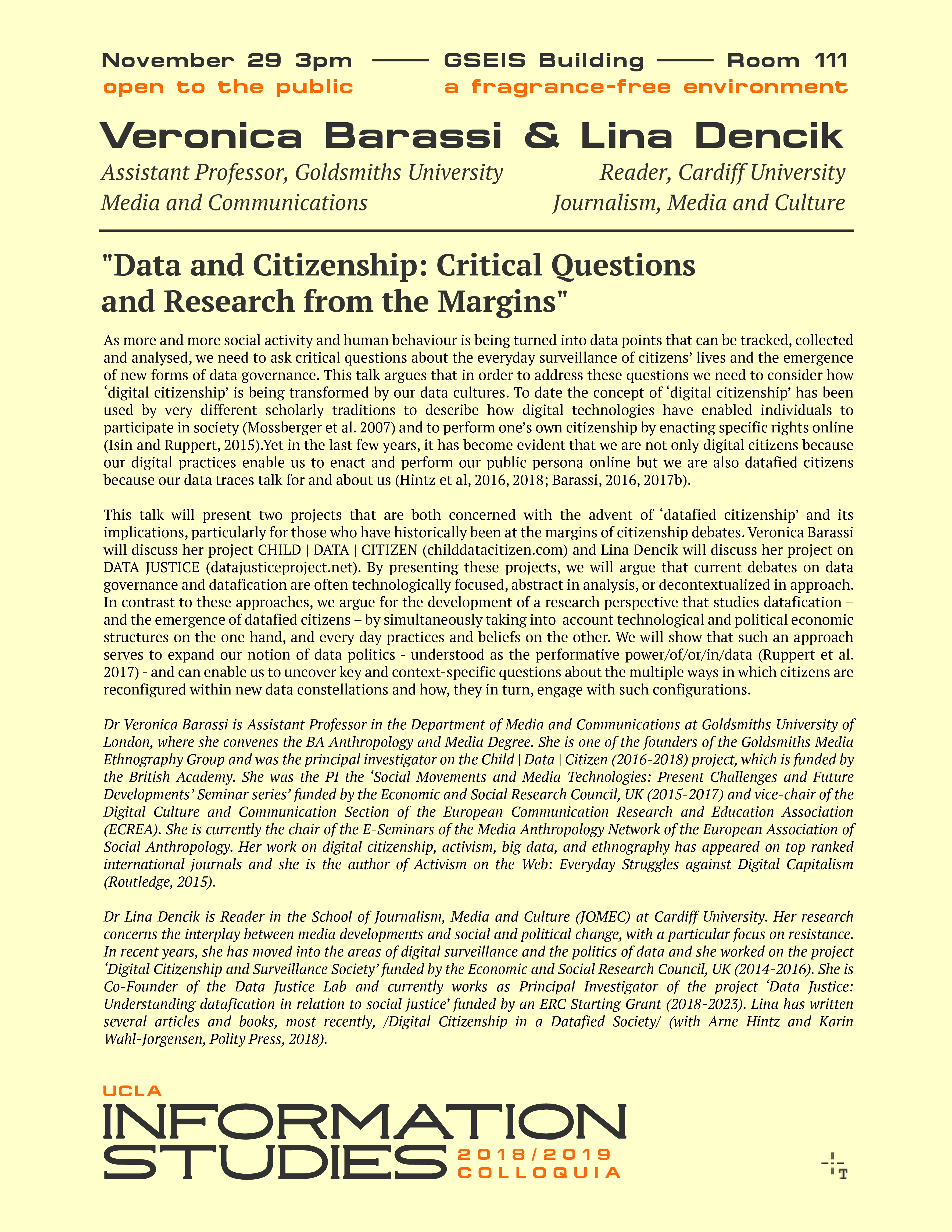 Data and Citizenship: Critical Questions and Research Perspectives from the Margins